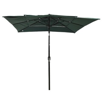 Parasol 3-laags met aluminium paal 2,5x2,5 m groen 8720286165195 2