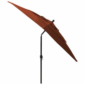 Parasol 3-laags met aluminium paal 2,5x2,5 m terracottakleurig 8720286165232 4