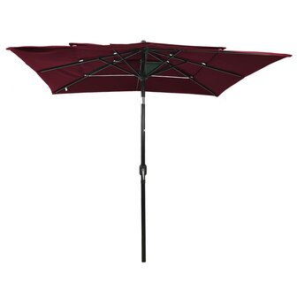 Parasol 3-laags met aluminium paal 2,5x2,5 m bordeauxrood 8720286165225 2