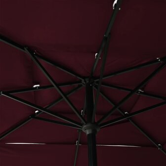 Parasol 3-laags met aluminium paal 2,5x2,5 m bordeauxrood 8720286165225 5