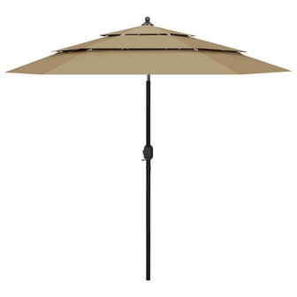 Parasol 3-laags met aluminium paal 2,5 m taupe 8720286165454 1