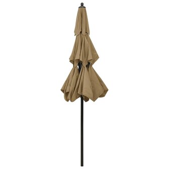 Parasol 3-laags met aluminium paal 2,5 m taupe 8720286165454 4