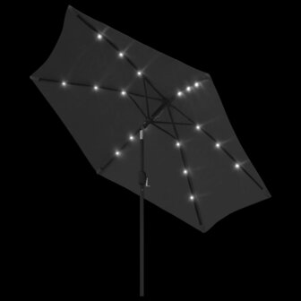 Parasol met LED-verlichting en stalen paal 300 cm antraciet 8718475697503 5