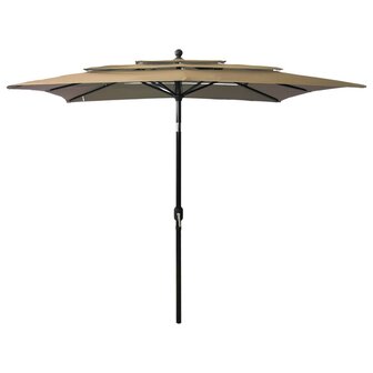 Parasol 3-laags met aluminium paal 2,5x2,5 m taupe 8720286165218 1