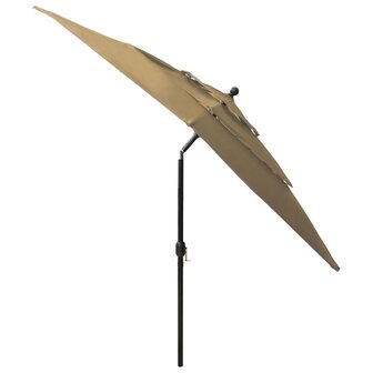 Parasol 3-laags met aluminium paal 2,5x2,5 m taupe 8720286165218 4