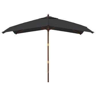 Parasol met houten paal 300x300x273 cm zwart 8720845760816 3