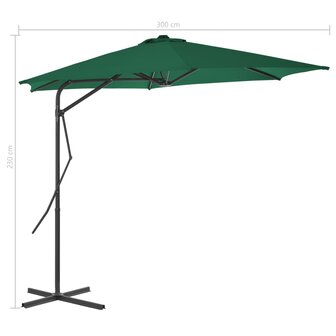 Parasol met stalen paal 300 cm groen 8718475711377 7