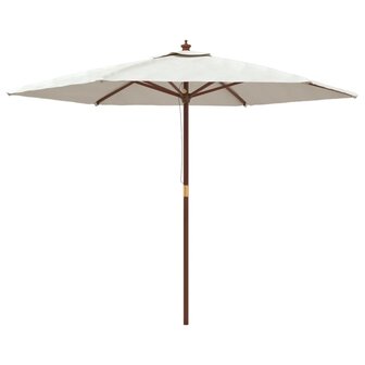 Parasol met houten paal 299x240 cm zandkleurig 8720845760519 2