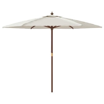 Parasol met houten paal 299x240 cm zandkleurig 8720845760519 4