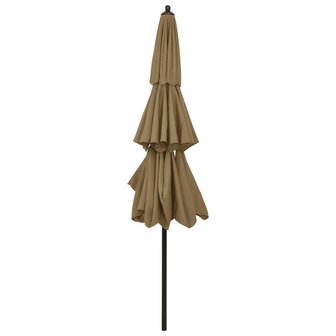 Parasol 3-laags met aluminium paal 3 m taupe 8720286165539 4