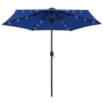 Parasol met LED-verlichting en aluminium paal 270 cm azuurblauw 8719883763675 1