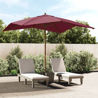 Parasol met houten paal 300x300x273 cm bordeauxrood 8720845760793 1