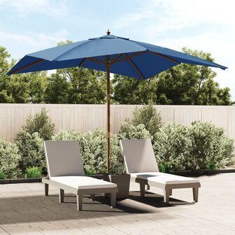 Parasol met houten paal 300x300x273 cm azuurblauw 8720845760823 1