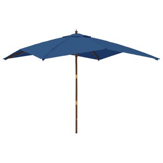 Parasol met houten paal 300x300x273 cm azuurblauw 8720845760823 2