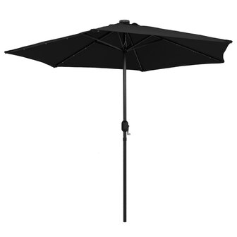 Parasol met LED-verlichting en aluminium paal 270 cm zwart 8719883763668 3