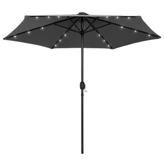 Parasol met LED-verlichting en aluminium paal 270 cm antraciet 8719883763620 1