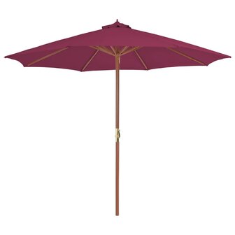 Parasol met houten paal 300 cm bordeauxrood 8718475697367 1