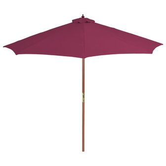 Parasol met houten paal 300 cm bordeauxrood 8718475697367 2