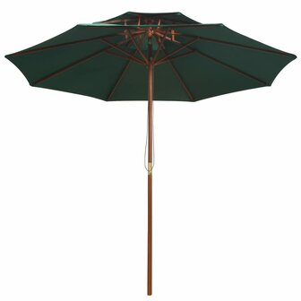 Dubbeldekker parasol 270x270 cm houten paal groen 8718475505518 2