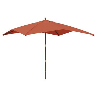 Parasol met houten paal 300x300x273 cm terracottakleurig 8720845760809 2