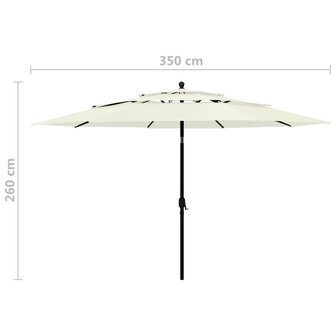 Parasol 3-laags met aluminium paal 3,5 m zandkleurig 8720286165584 8