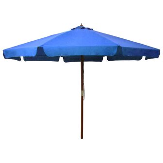 Parasol met houten paal 330 cm azuurblauw 8719883745466 1