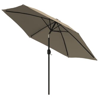 Parasol met LED-verlichting en stalen paal 300 cm taupe 8718475697510 3