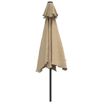 Parasol met LED-verlichting en stalen paal 300 cm taupe 8718475697510 5