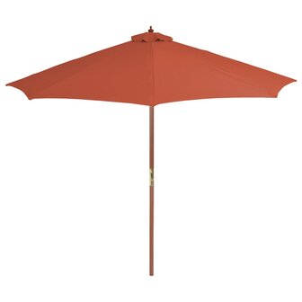 Parasol met houten paal 300 cm terracotta 8718475697374 2