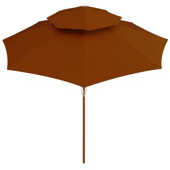 Parasol dubbeldekker met houten paal 270 cm terracottakleurig 8720286164471 3