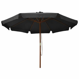 Parasol met houten paal 330 cm antraciet 8719883745411 2