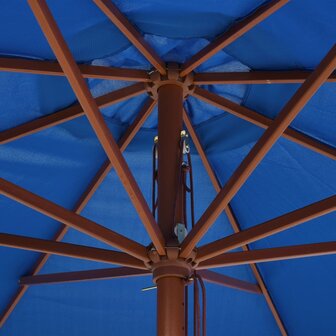 Parasol met houten paal 350 cm blauw 8719883744667 5