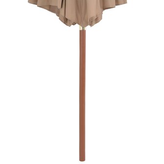 Parasol met houten paal 300 cm taupe 8718475697350 4