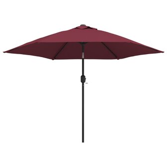 Parasol met LED-verlichting en stalen paal 300 cm bordeauxrood 8720286164389 2