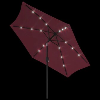 Parasol met LED-verlichting en stalen paal 300 cm bordeauxrood 8720286164389 5