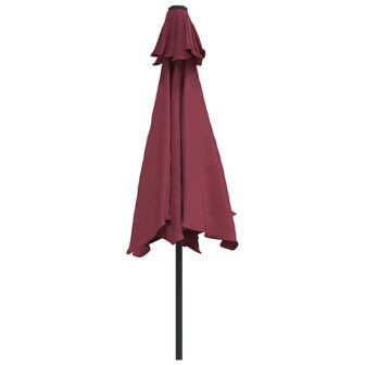 Parasol met LED-verlichting en stalen paal 300 cm bordeauxrood 8720286164389 6