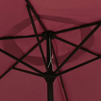 Parasol met LED-verlichting en stalen paal 300 cm bordeauxrood 8720286164389 7