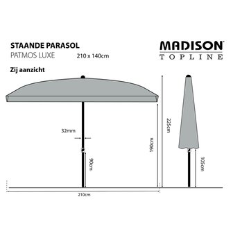 Madison Parasol Patmos Luxe rechthoekig 210x140 cm steenrood 8713229077730 6