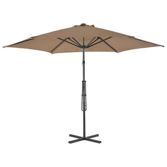 Parasol met stalen paal 300 cm taupe 8718475711407 3