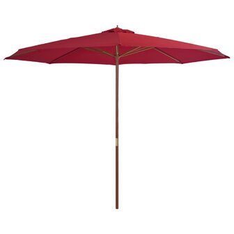 Parasol met houten paal 350 cm bordeauxrood 8718475697701 1