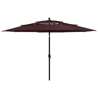 Parasol 3-laags met aluminium paal 3,5 m bordeauxrood 8720286165621 1