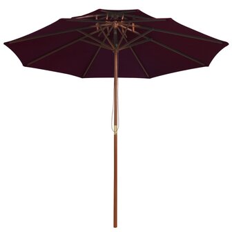 Parasol dubbeldekker met houten paal 270 cm bordeauxrood 8720286164464 2