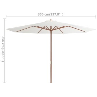 Parasol met houten paal 350 cm zandwit 8718475697664 4