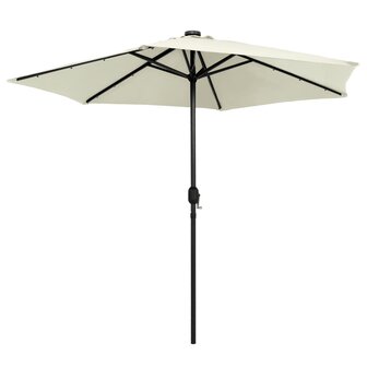 Parasol met LED-verlichting en aluminium paal 270 cm zandwit 8719883763613 3