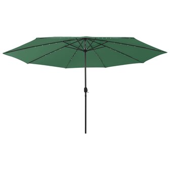 Parasol met LED-verlichting en metalen paal 400 cm groen 8720286115077 1