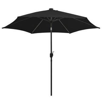 Parasol met LED-verlichting en aluminium paal 300 cm zwart 8719883763743 3