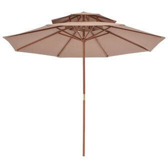 Parasol dubbeldekker met houten paal 270 cm taupe 8718475697596 3