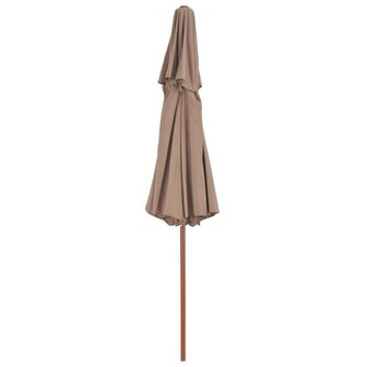 Parasol dubbeldekker met houten paal 270 cm taupe 8718475697596 4