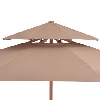 Parasol dubbeldekker met houten paal 270 cm taupe 8718475697596 5