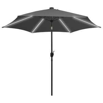 Parasol met LED-verlichting en aluminium paal 300 cm antraciet 8719883763705 2